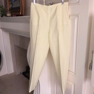 Worth New York Silk and Linen Yellow Pants Size 10